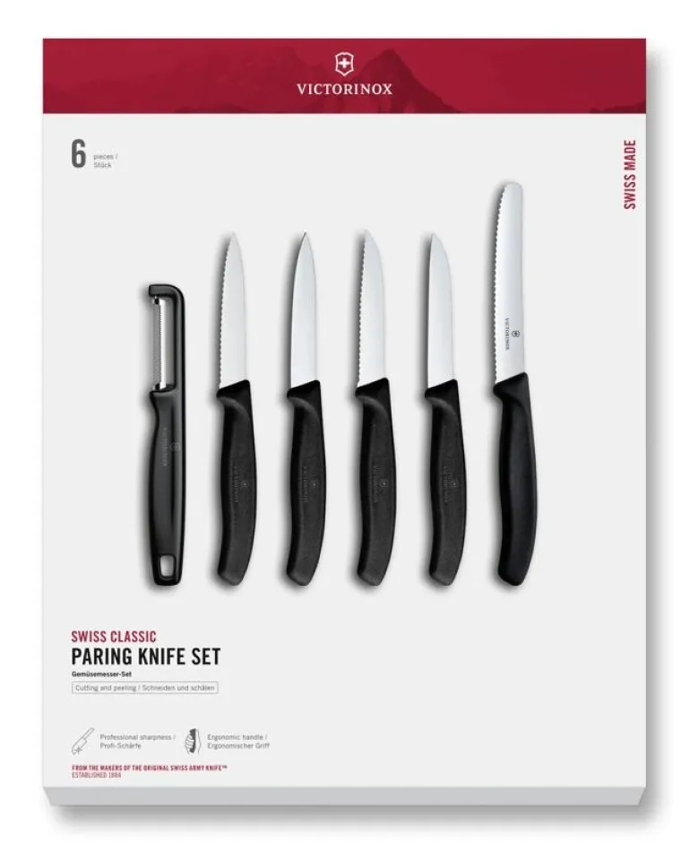 Swiss Classic Gemüsemesser-Set mit geradem Schäler, 6-teilig
