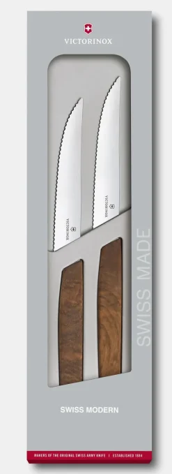 Swiss Modern Steakmesser-Set, Wellenschliff